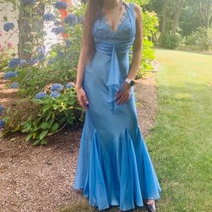 Light blue satin gown